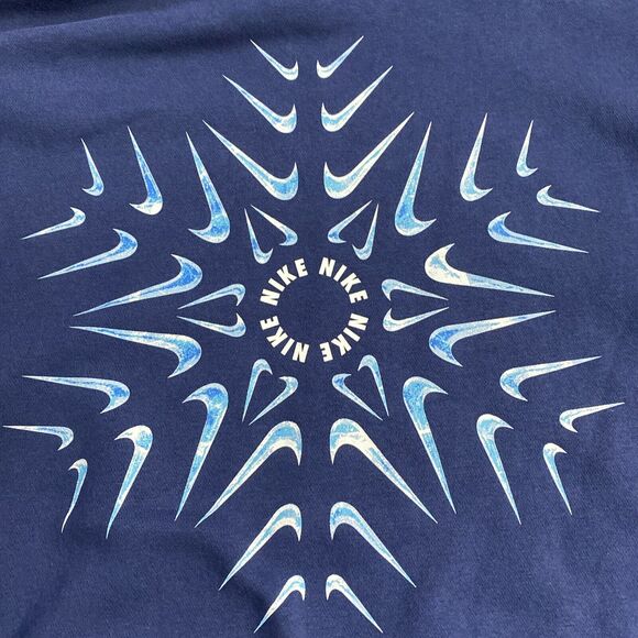 Nike NSW Sportswear Swoosh Pullover Hoodie Size Large - Blue DX1089 - Picture 9 of 11